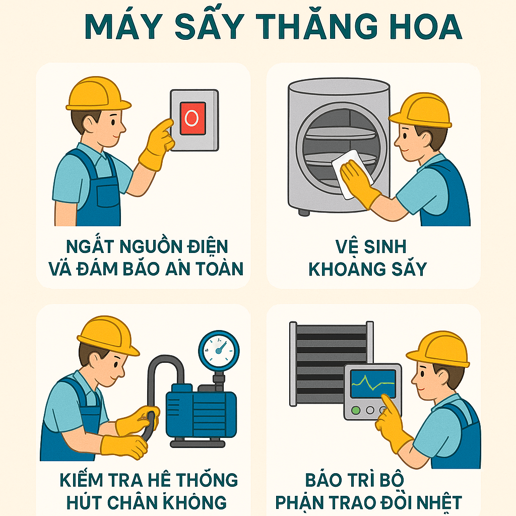 Các bước bảo trì máy sấy thăng hoa đúng cách