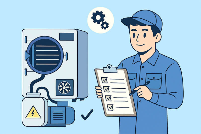 Kiểm Tra Các Bộ Phận Phụ Trợ máy sấy thăng hoa