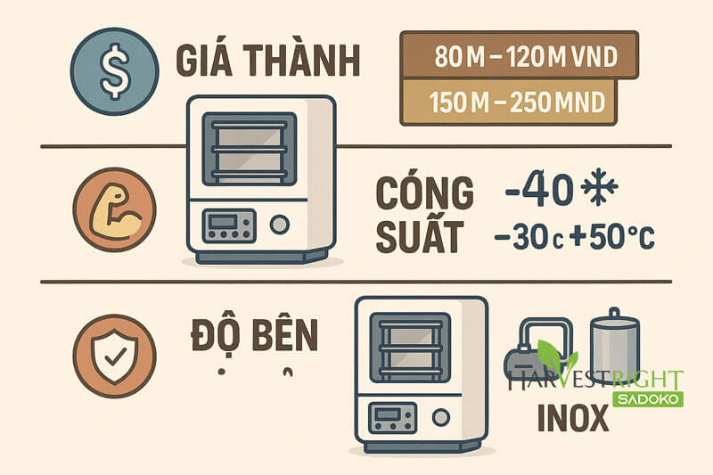 ĐÁNH GIÁ CHUYÊN SÂU THEO BA TIÊU CHÍ CỐT LÕI của máy sấy thăng hoa